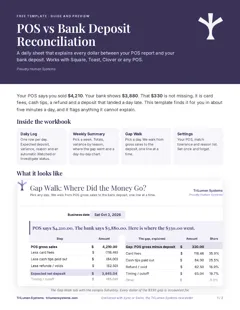 POS vs Bank Deposit Reconciliation template