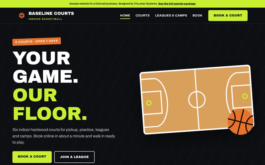 Baseline Courts sample website