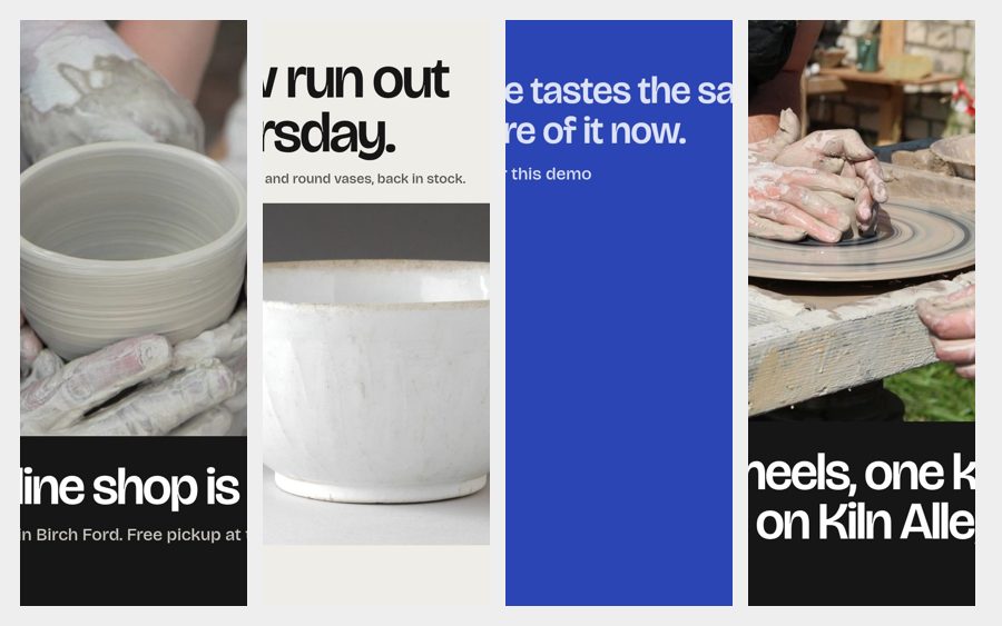 Collage of four Wren & Kiln social media designs